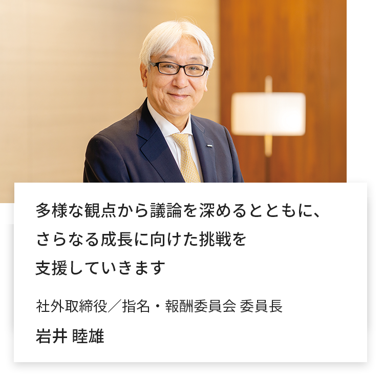 社外取締役／指名・報酬委員会 委員長　岩井 睦雄